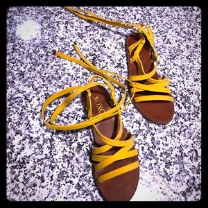 XOXO*BRAND NEW* Lace up sandals*mustard YELLOW